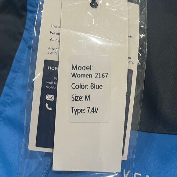 Venustas Coat Women's Medium 3 in 1 Blue Heated Jacket Battery Pack Case - Picture 3 of 8